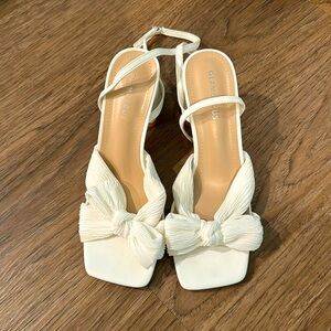 New white chunk heels